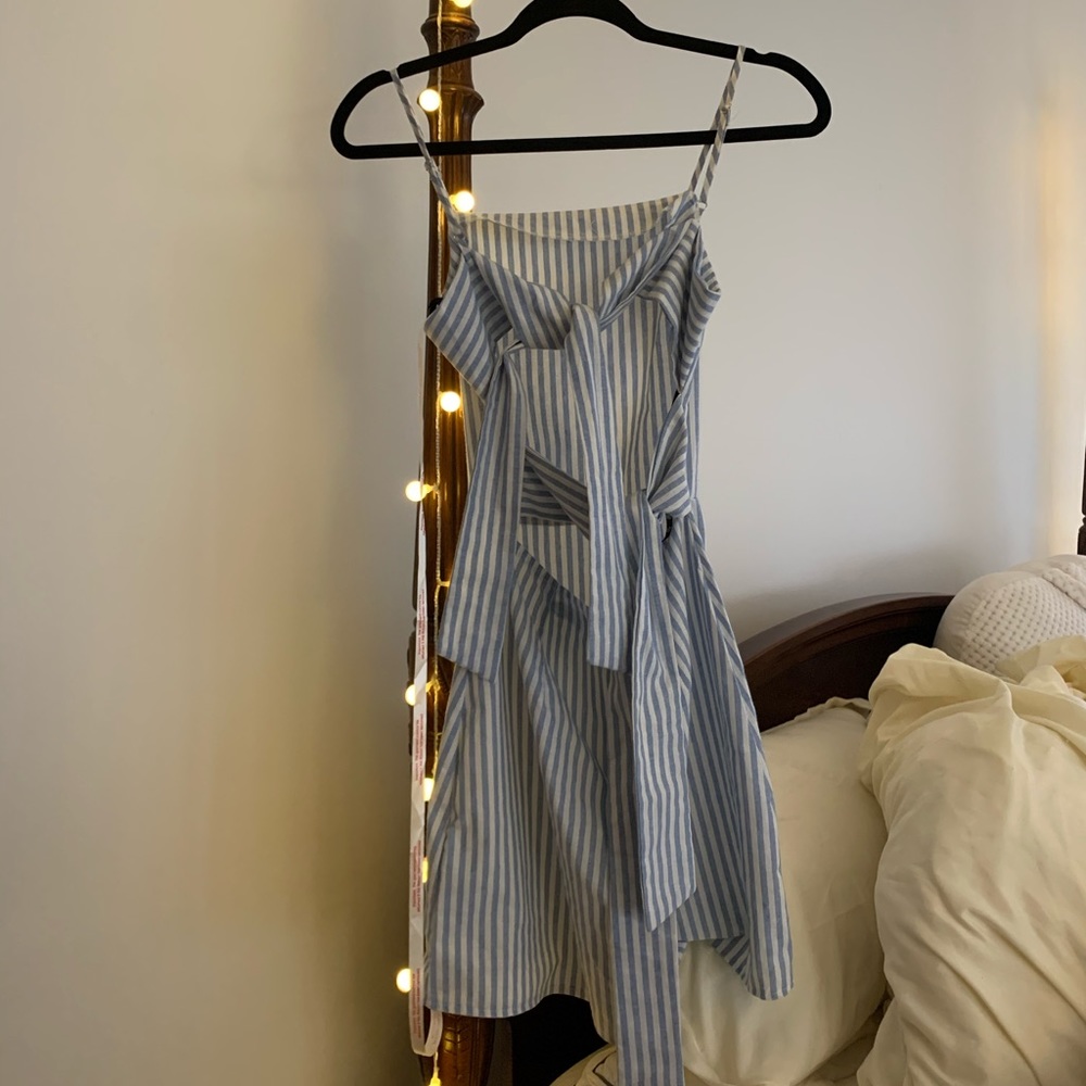 Blue and White striped dress-brand new